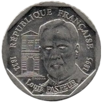 ФРАНЦУЗСКАЯ РЕСПУБЛИКА. 2 ФРАНКА 1995. 100 лет со дня смерти Луи Пастера
