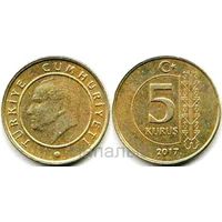 Турция 5 курушей 2017