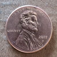 США 1 цент 2017 г., цент Линкольна, отметка мд: "Р" Филадельфия, KM# 468