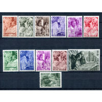 Бельгия - 1941г. - Аббатство Орваль - 12 марок - полная серия, MLH, с отпечатками на клее, 2 марки с слегка потрескавшимся клеем [Mi 553-564]. #2-Be-36-B-2