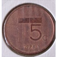 Нидерланды. 5 центов 1998 года.