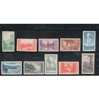 США-1935, (Скотт.756-765),  **/* ,   Национальные парки,(полная серия) БЗЦ