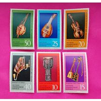 ГДР. Музыкальные инструменты. ( 6 марок ) 1971 года. 11-11.