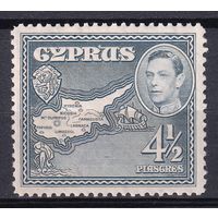 109.BrK. Великобритания. Колонии. Кипр. Георг VI. Архитектура и пейзажи. 1938 г. 4 1/2P. Mi.#148.