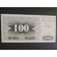 Босния и Герцеговина. 100 динаров (образца 1992 года, P13, UNC)