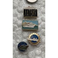 Значки Теплоходы, 4 шт