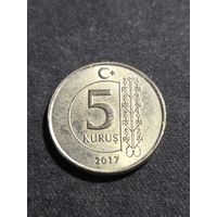 Турция 5 курушей 2017