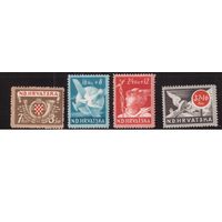 Хорватия(Рейх)-1944,(Мих.150-153),  ** , Война, Почта, Самолет