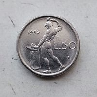 50 лир 1995 года Италия. Итальянская Республика. Очень красивая монета!