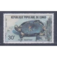 [577] Конго 1982. Фауна.Черепаха. Гашеная марка.