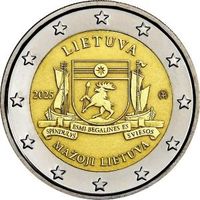 Литва 2 евро 2025 Литовские этнографические регионы - Малая Литва UNC из ролла