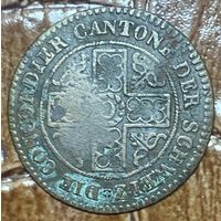 Монета 2 1/2 Раппен 1827 год. Кантоны Швейцарии ФРЕЙБУРГ