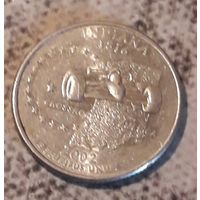 25 центов (квотер) 2002 D США Индиана