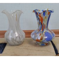 Ваза цветное стекло 2 шт одним лотом