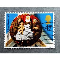 Марка Великобритания 1974 год Рождество