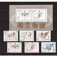 Польша-1984 (Мих.2913-2918,Бл.94) , ** , Спорт, ОИ-1984 в Лос-Анджелесе
