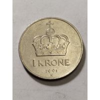 Норвегия 1 крона 1991