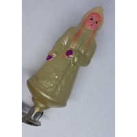 Игрушка ёлочная Снегурочка на прищепке, стекло. СССР