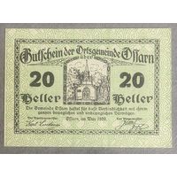 Нотгельд Австрия Оффарн, 20 геллеров 1920 год