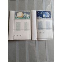 1962 Франция 100 лет космос телекоммуникации чистая серия с двумя купонами и номером листа клей MNH** полная серия (б-9)