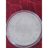 5 марок Германия 1934 г. Кирха с надписью.