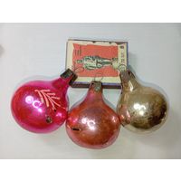 Игрушка на ёлку , Шарики , винтаж , стекло , СССР . С рубля