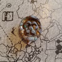 Накладка на кортик голова льва позолоченная с креплением небольшая