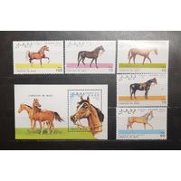 Сахара. 1993 год. Фауна. Лошади (блок и 5 марок) (1219)