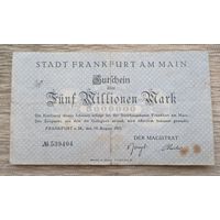 Werty71 Германия 5 миллионов 5000000 марок 1923 Франкфурт на Майне 5 000 000 банкнота гроссгельд