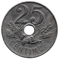 КОРОЛЕВСТВО ИСПАНИЯ. 25 СЕНТИМО 1927