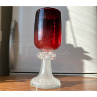 Ваза художественное цветное стекло винтаж 26 х 11см