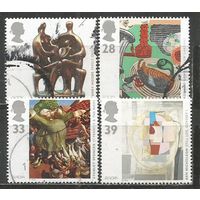 Британия. "Европа". Современное искусство. 1993г. Mi#1451-54. Серия.