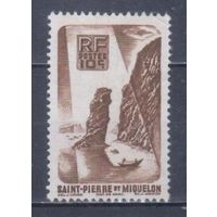 [1113] Французские колонии. Сент-Пьер и Микелон 1947. Бухта. БЕЗ КЛЕЯ.