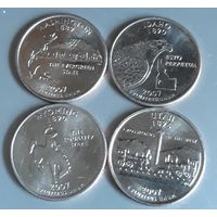 Квотер (25 центов) 2007 все D. Вашингтон. Огайо. Вайоминг. Юта. Cостояние!