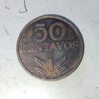 50 сентаво 1972 года Португалия. Португальская Республика. Родная патина! Единственная на аукционе!