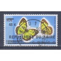 [2484] Заир 1977. Фауна.Бабочка. НАДПЕЧАТКА.Гашеная марка.
