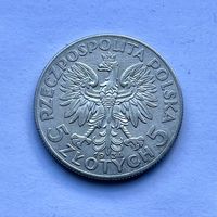 Монета СЕРЕБРО Польша 5 злотых 1934 год Ядвига ОТЛИЧНЫЕ