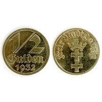 Монета 1/2 Гульдена. 1932г. Данциг, медно-никель. Превосходная. Rare