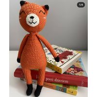 Хитрая лисичка Плюшевая вязаная мягкая игрушка амигуруми Лиса интерьер ручная работа handmade кукла