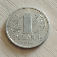 ГДР 1 пфенниг 1981г.