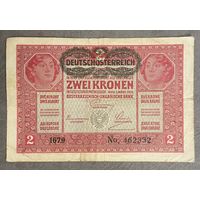 Банкнота 2 кроны 1917 год. Австро-Венгрия. С рубля без МЦ.