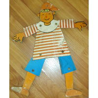 Старинная игрушка-раскладушка (дергунчик)