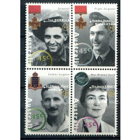 Австралия - 1995г. - известные люди Второй Мировой войны - 4 марки - кварт - полная серия, MNH [Mi 1469-1472]. #3-WB-Z-1-27