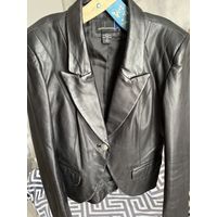 Укороченный кожаный пиджак, М, 44-46