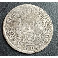 Шостак / шестак / 6 грошей 1667, TLB - Быдгощ, Ян  II Казимир