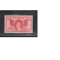 США-1948, (Мих.575),  **  , Личности, Поэт, Флаги (одиночка)