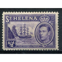Британские колонии - остров Св. Елены - 1938г. - корабль, 1/2 р - 1 марка - MH [Mi 97]. #3-WB-100-KS-6