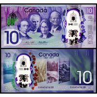 Канада 10 долларов образца 2017 года UNC p112