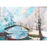 Картина Зима на реке