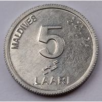 Мальдивы, 5 лари, 2012 год, XF